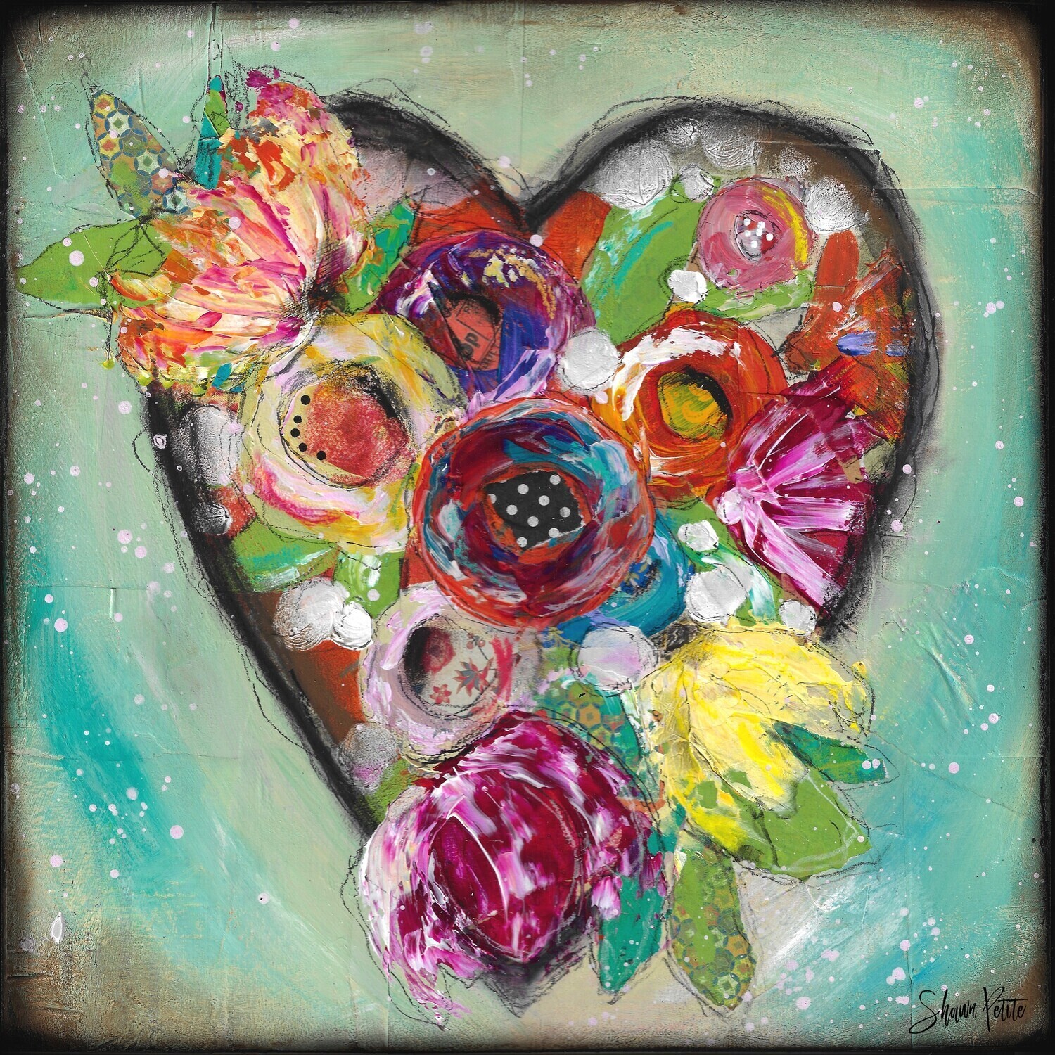 "The fountain of beauty is the heart" Print on Wood 4x4 Clearance