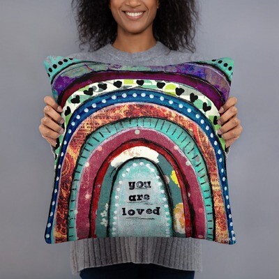 You are loved rainbow Basic Pillow
