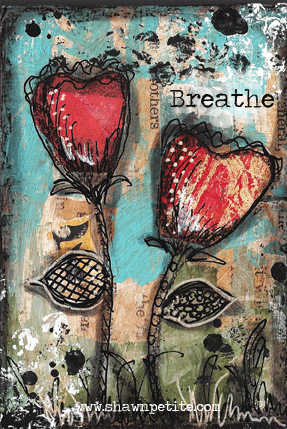 "Breathe" flower duo 5x7 Print On Wood Overstock