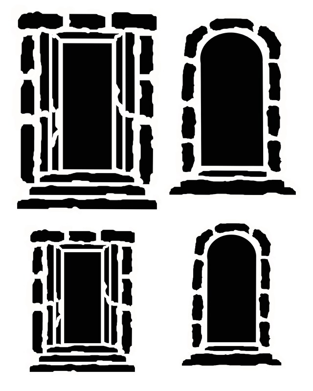 Grungy Doors 8x10 Stencil