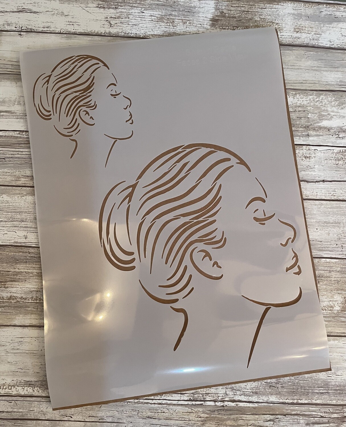 Faces 2 Side View 12x16 stencil CLEARANCE
