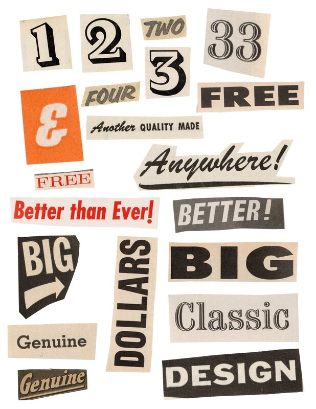 Vintage newspaper ads collage papers **INSTANT DOWNLOADS** 3 pages
