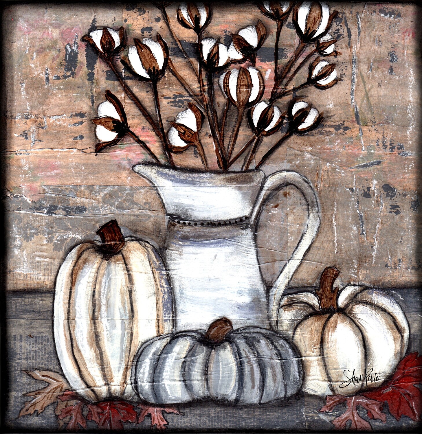 "Rustic Cotton still life" Print on Wood and Print to be Framed