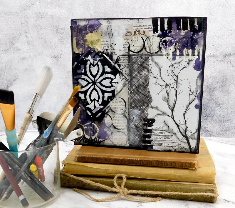 &quot;Growth happens outside your comfort zone 2&quot; 8x8 mixed media original