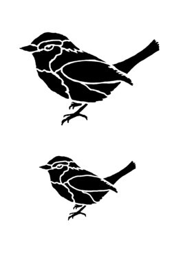 Detailed Birds 3 stencil 5x8