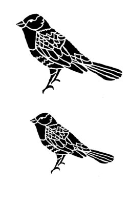 Detailed Birds 1 stencil 5x8