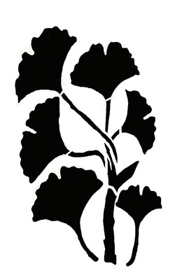 Botanicum ginkgo stencil 5x8
