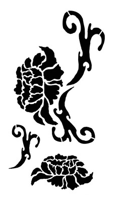 Modern flower stencil 5x8
