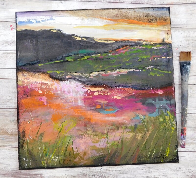 &quot;Consistent Beauty&quot; 14x14 mixed media original canvas