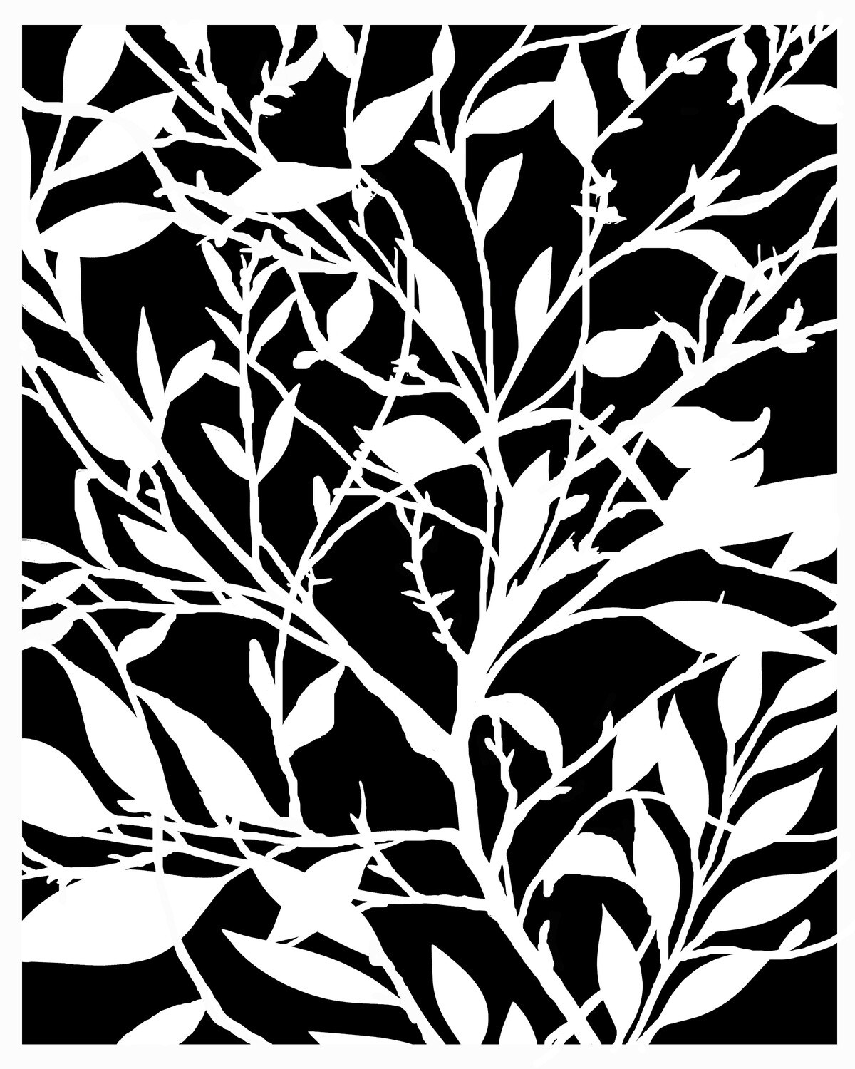 Rambling branches 1 stencil 8x10