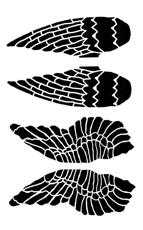 Angel Wings  stencil 5x8
