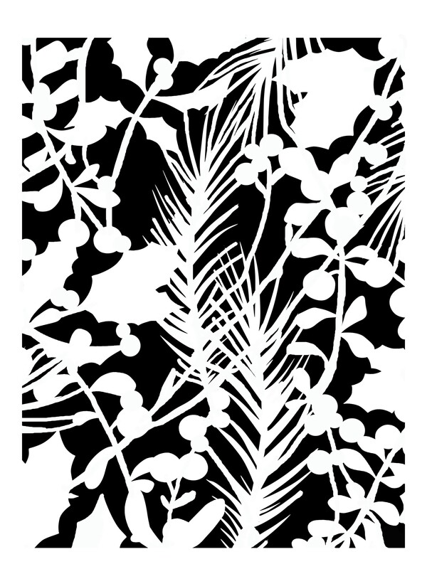 Berries and Branches stencil 9x12
