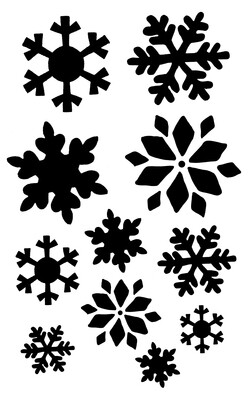 Snowflakes with masks stencil 5x8