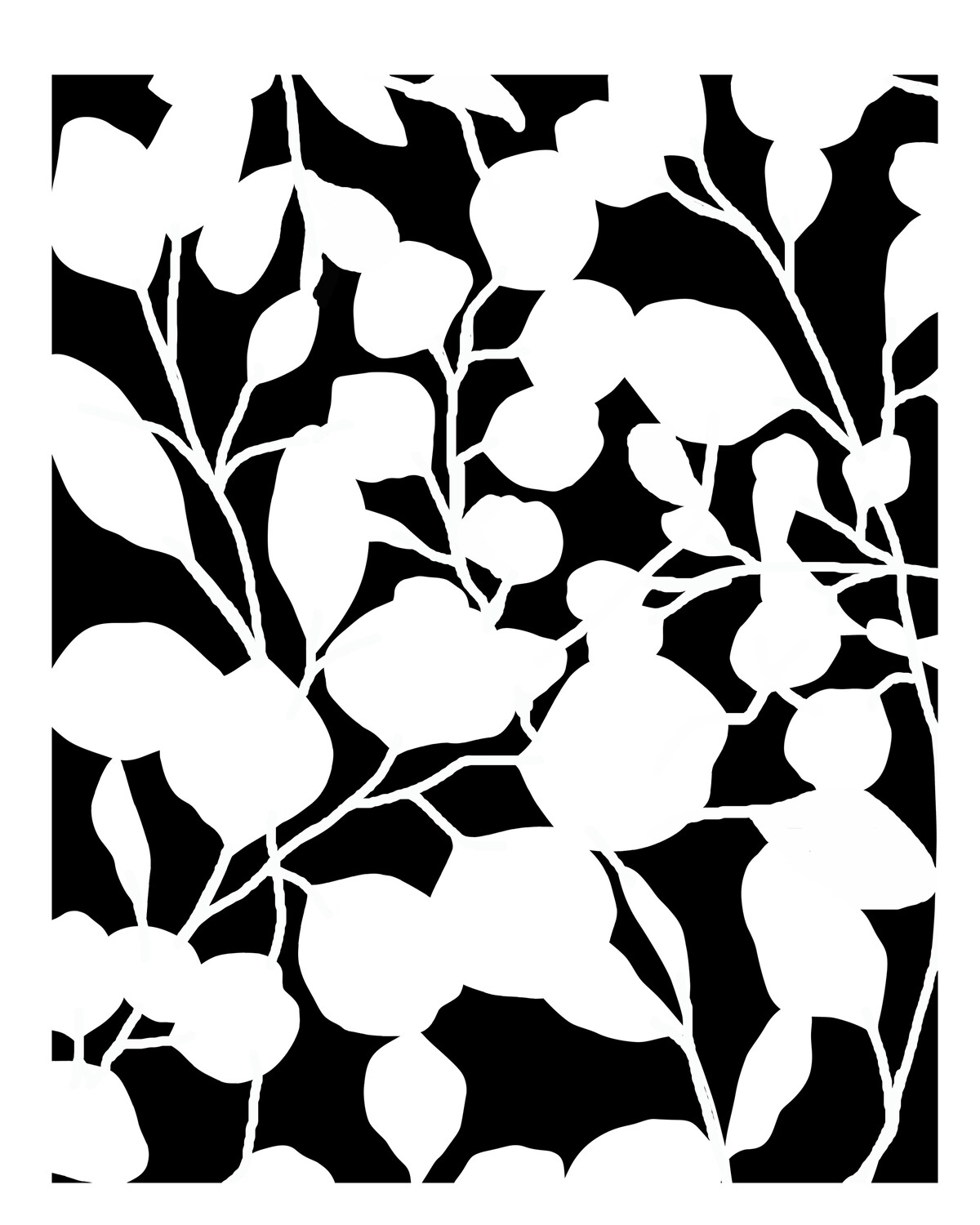 Rambling Eucalyptus stencil 8x10