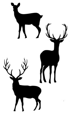 Deer Trio with masks stencil 5x8