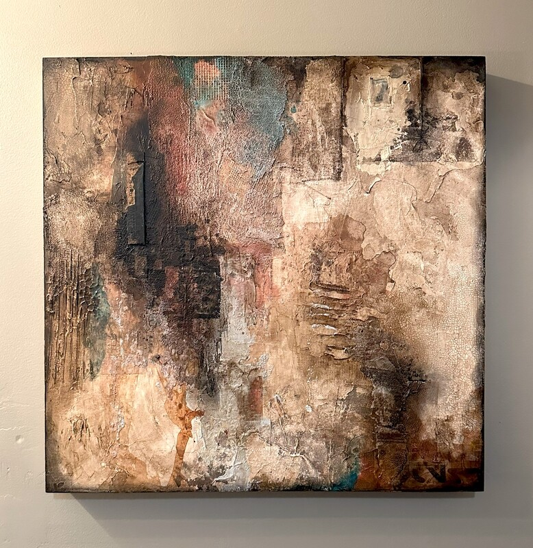 &quot;The Passage of time&quot; 20x20 mixed media original on birch wood