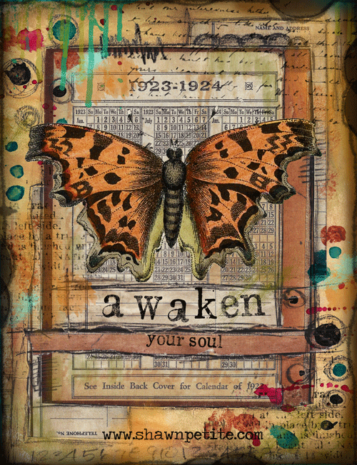 "Awaken your Soul" butterfly series, Print on Wood and Print to be Framed