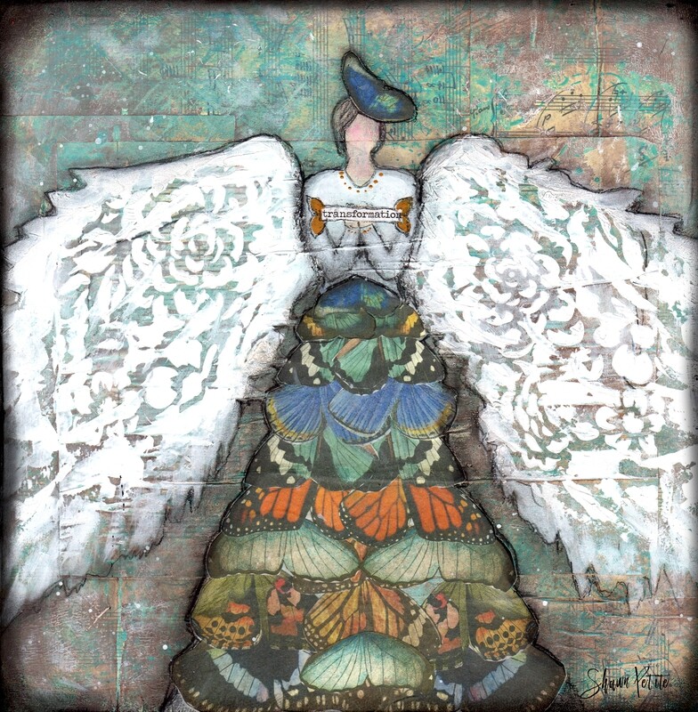 &quot;Angel of Transformation&quot; Print on Wood and Print to be Framed
