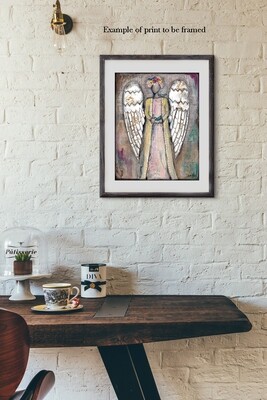 "Angel of kindness" bluebirds Print to be Framed