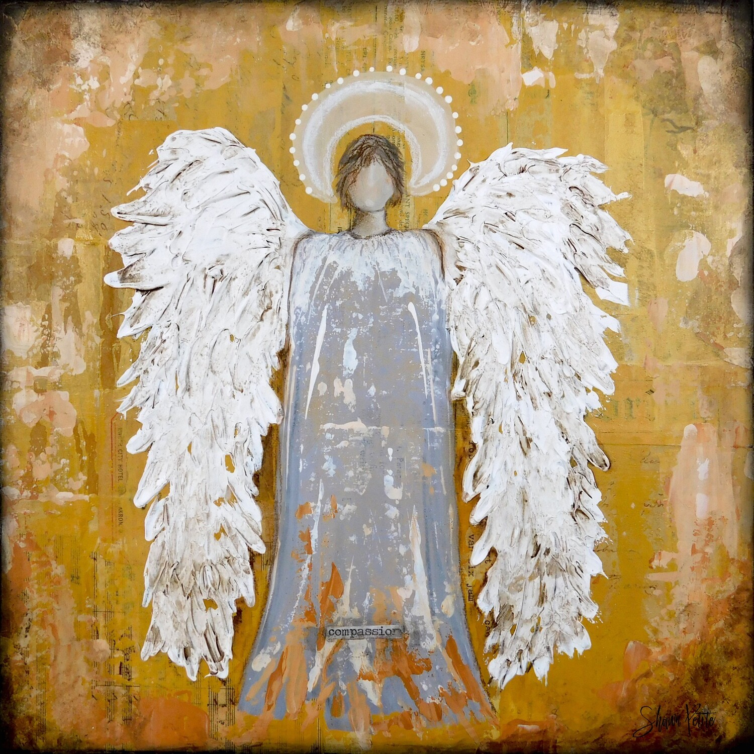 "Angel of Compassion" Print on Wood and Print to be Framed
