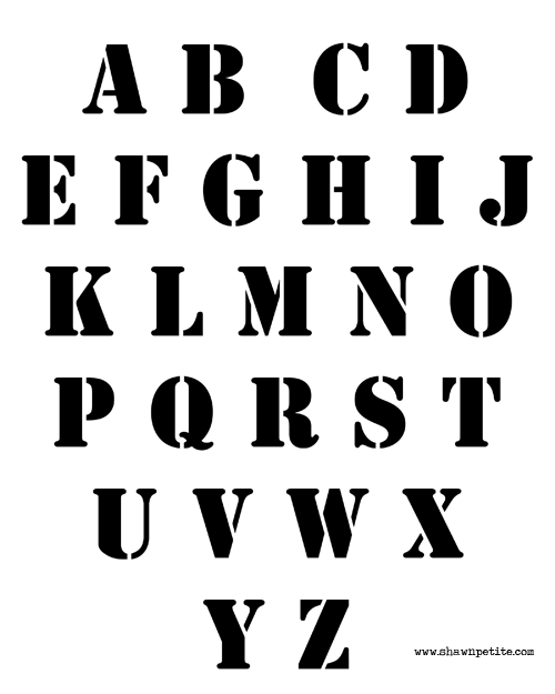 Straight Block Font Stencil 8x10