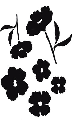 Flowing Flowers with masks stencil 5x8