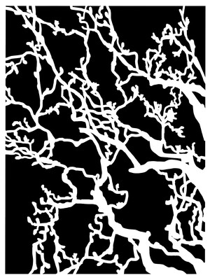 Budding Tree stencil 9x12
