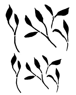 Flowing Leaves stencil 8x10