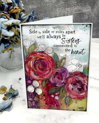 "Sisters side by side" card