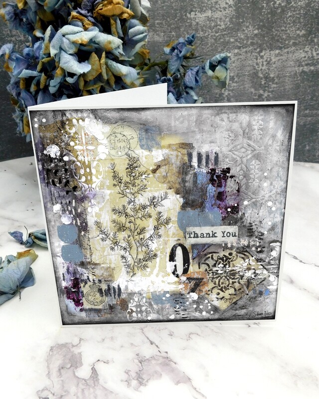 &quot;Thank you&quot; 6x6 abstract card