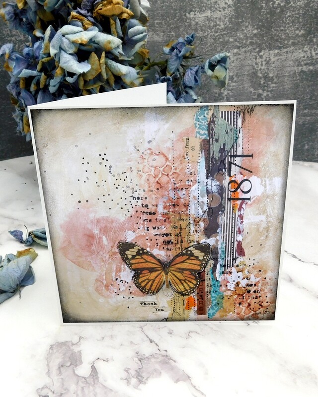&quot;Thank you&quot; 6x6 butterfly card