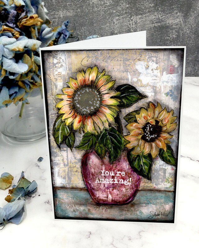 &quot;You&#39;re amazing&quot; sunflower 5x7 card