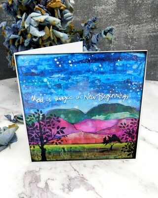 "There is magic in new beginnings" 6x6 card