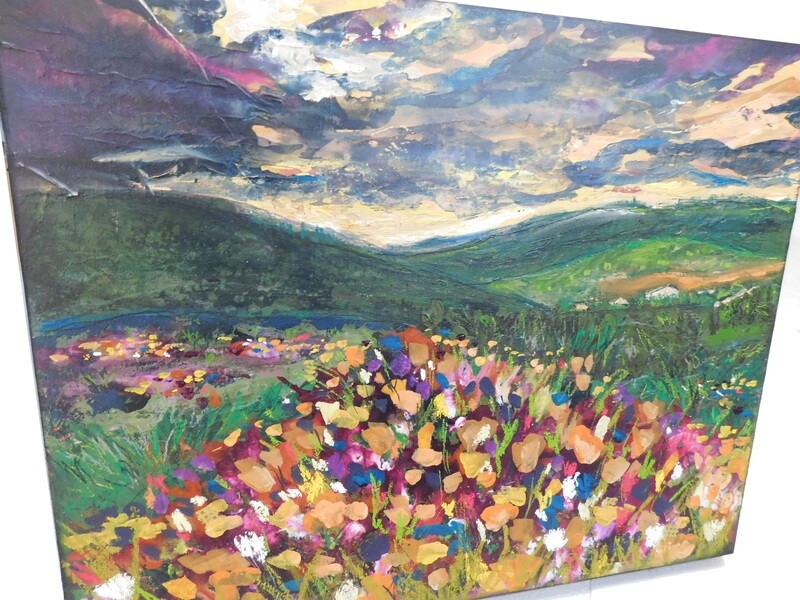 &quot;Moody Skies&quot; 20x16 mixed media original canvas
