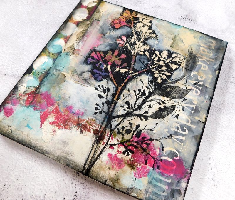 &quot;Make everyday count&quot; flower 8x8 mixed media original