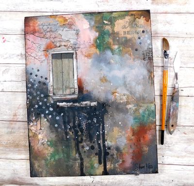 &quot;Life rarely goes according to plan&quot; 11x14 mixed media original