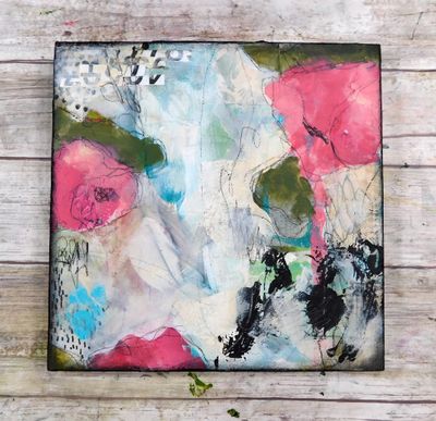 &quot;Overcoming Perfection&quot; 8x8 mixed media original