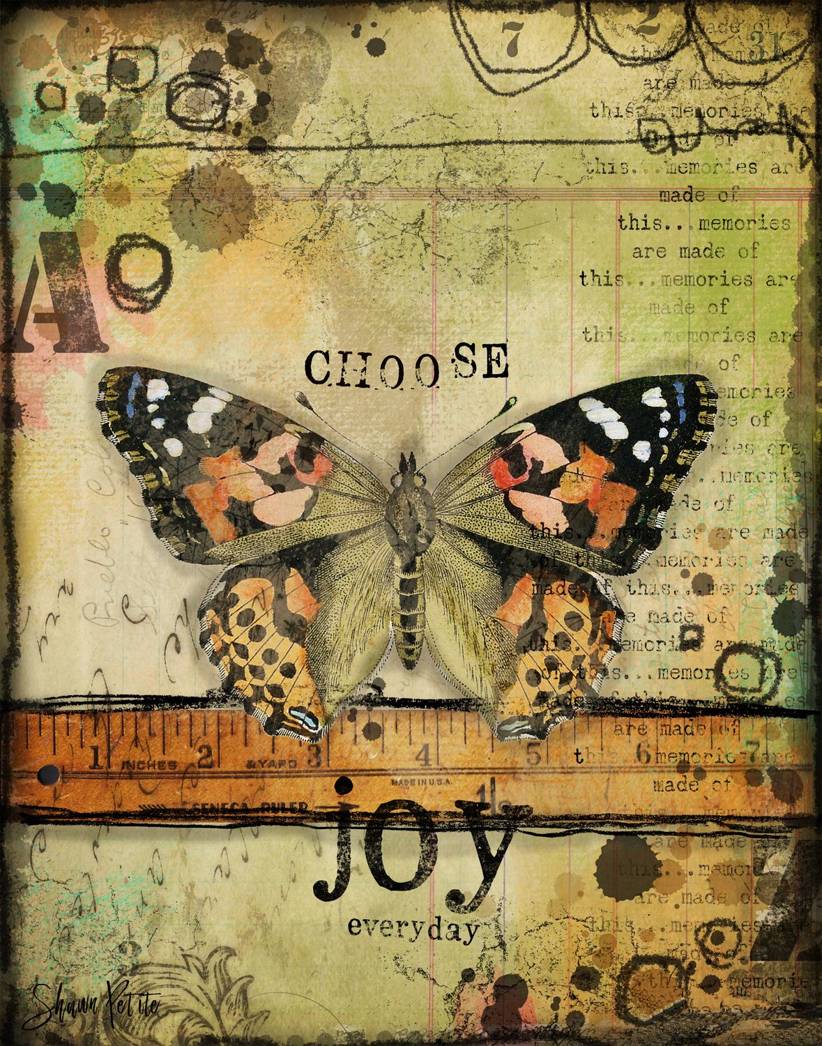 &quot;Choose Joy&quot;, butterfly series  Print to be Framed