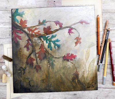 &quot;Holding both shadow and light&quot; mixed media 12x12 original