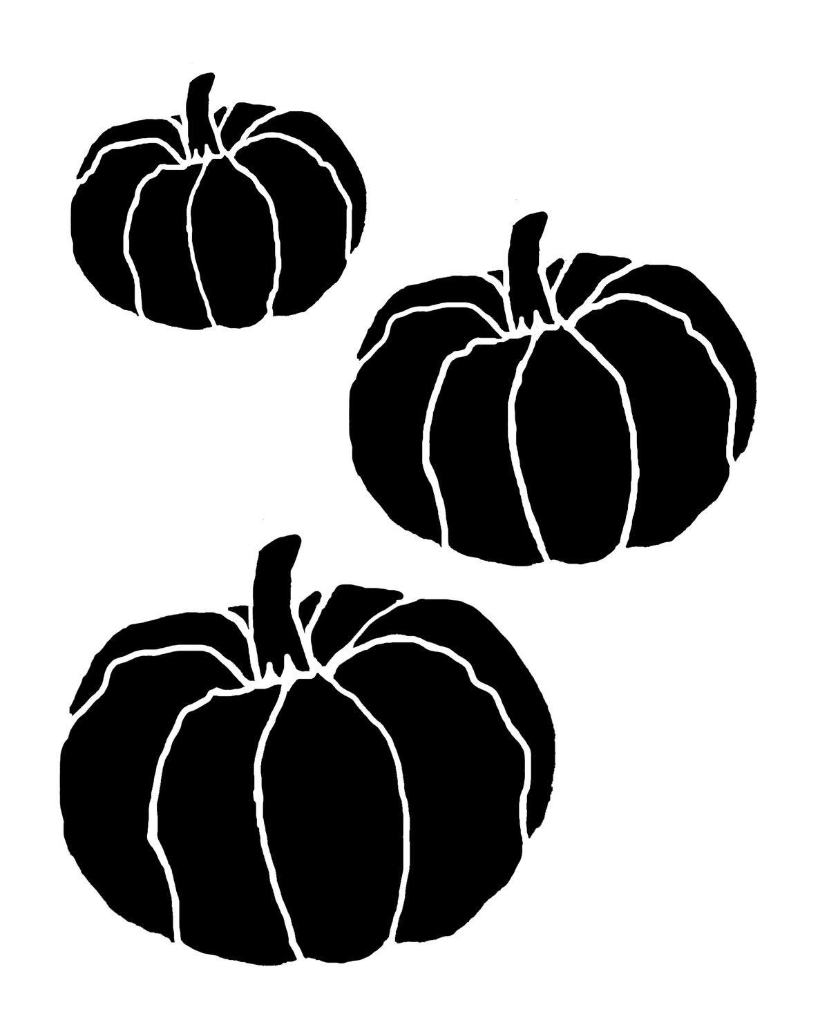 Pumpkins Round stencil 8x10