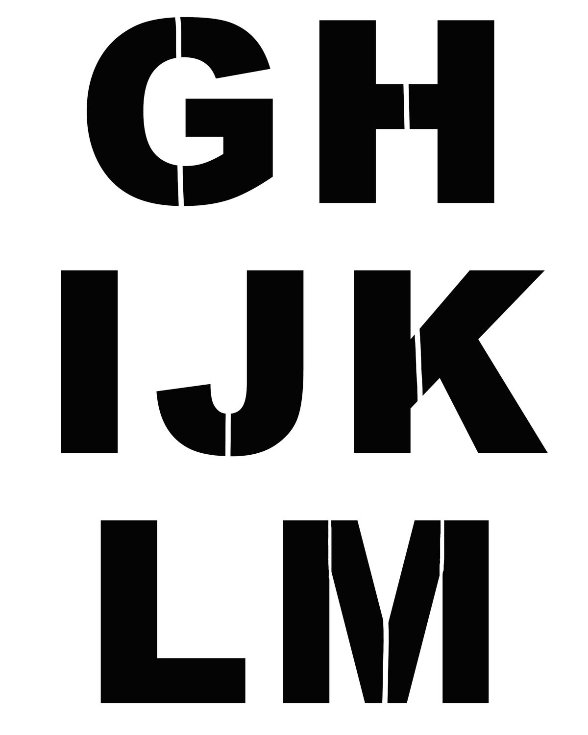 Letters Tech lg 2 stencil 8x10