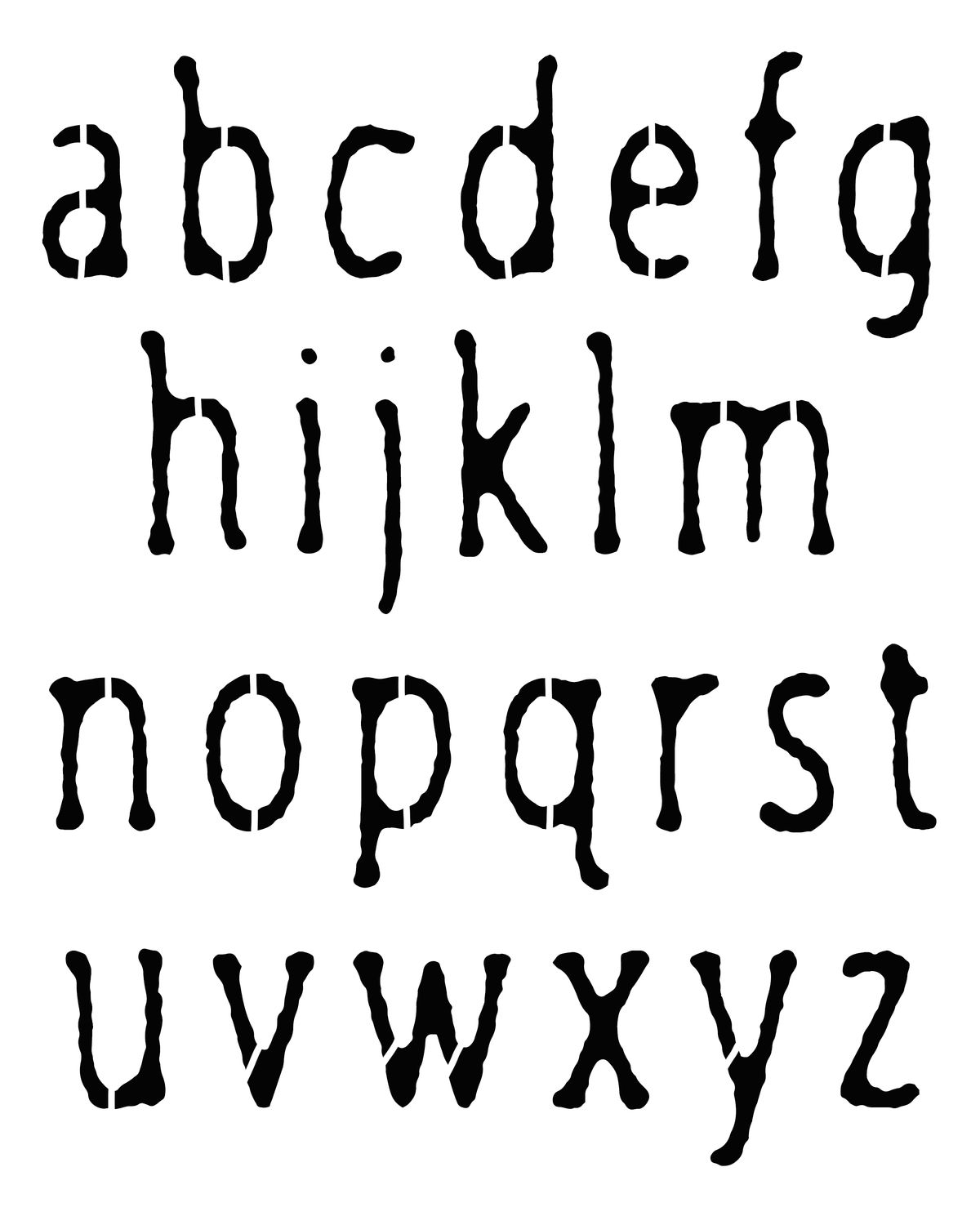 Letters rough sm stencil 8x10