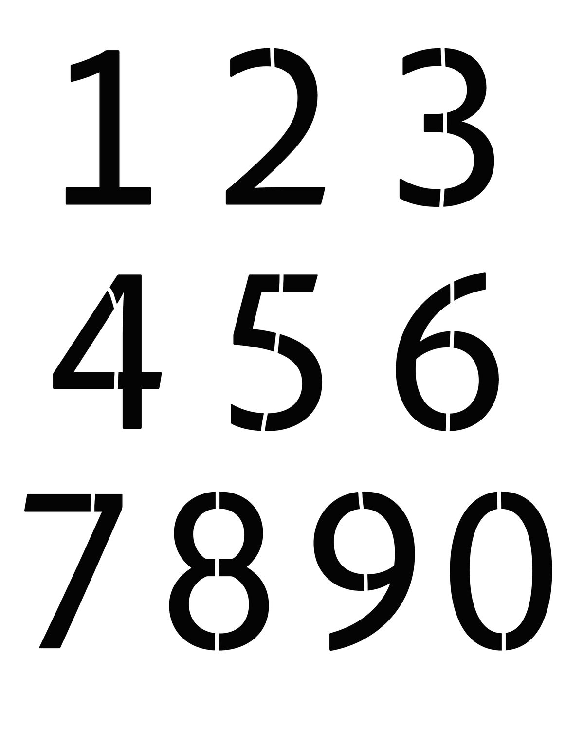 Numbers Tech lg stencil 8x10