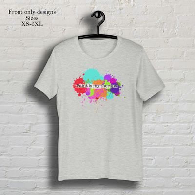 Paint is my therapy athletic grey short sleeve t-shirt