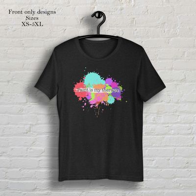 Paint is my therapy heather black short sleeve t-shirt