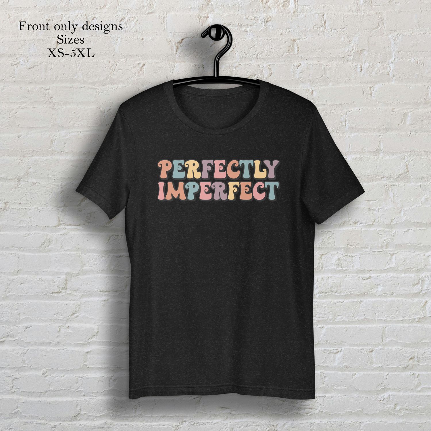 Perfectly Imperfect heather black short sleeve t-shirt