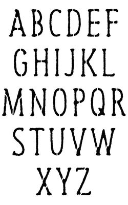 Letters rough lg stencil 5x8