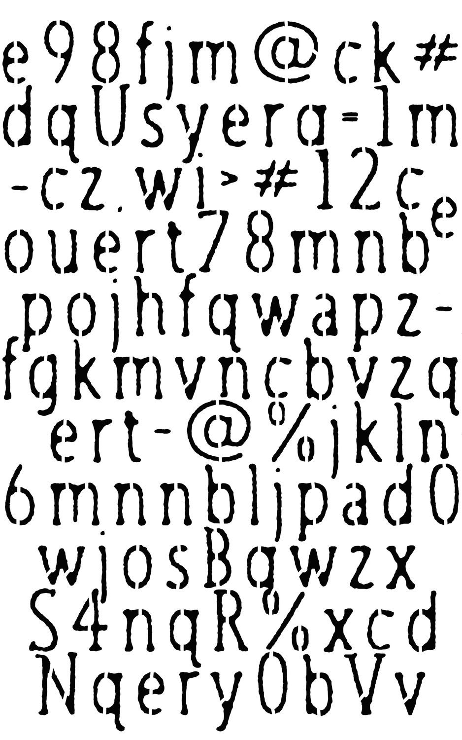Letters mixed rough stencil 5x8