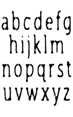 Letters rough sm stencil 5x8