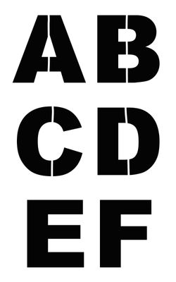 Letters tech lg 1 stencil 5x8